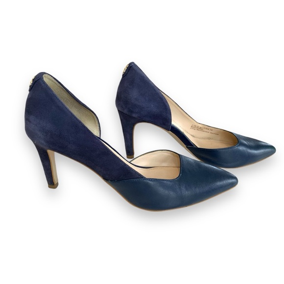 COLE HAAN NAVY BLUE RENDIN II LEATHER/SUEDE PUMP HEEL. WOMEN’S SIZE 7 - Picture 4 of 6